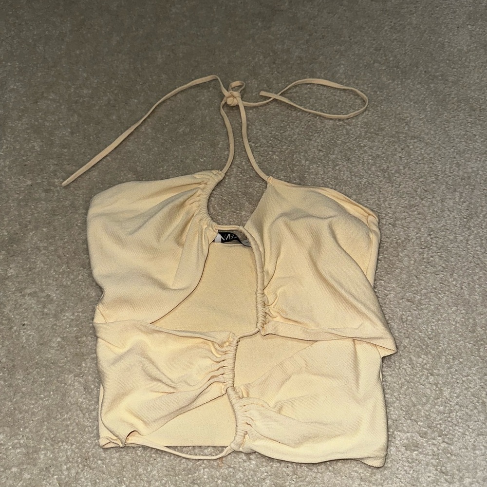 Zara Light Beige Halter Top